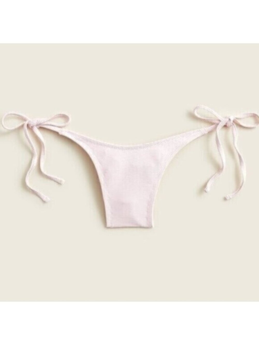 NWT J. Crew Pink Ribbed Side Tie Cheeky Swim Bikini Bottom Size Large
